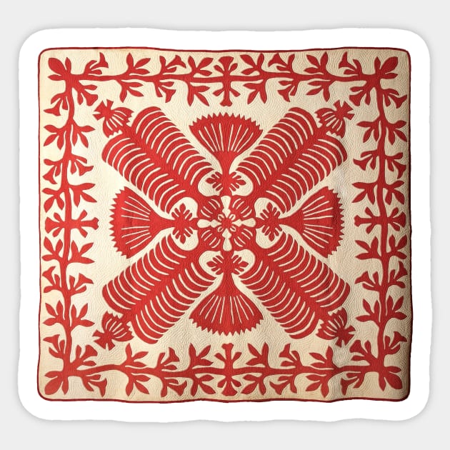 Queen Kapi'olani Fan Quilt Sticker by HaleiwaNorthShoreSign